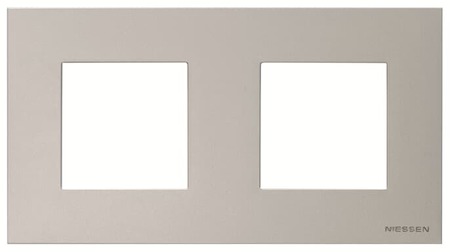 ABB 2CLA227210N1301 Рамка 2-постовая, (2+2)-модульная, базовая, серия Zenit, цвет серебристый