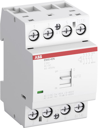 ABB 1SAE342111R0140 Контактор EN40-40N-01 модульный с ручным управлением (40А АС-1, 4НО), катушка 24В AC/DC