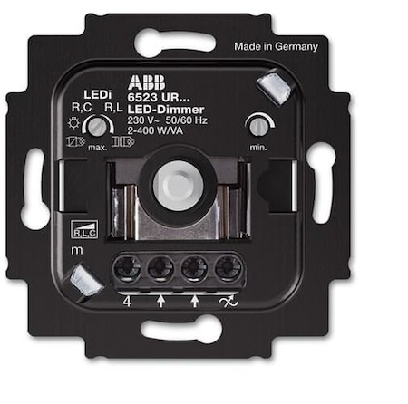 ABB 2CKA006512A0345 Механизм светорегулятора для LED-ламп, поворотный, без монтажных лапок, 2-100 Вт/Ва, скрытая установка