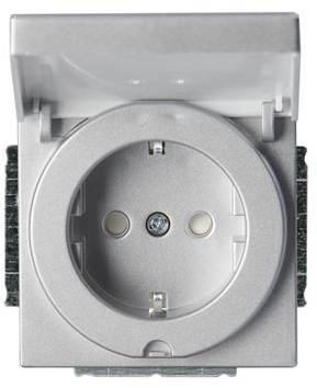 ABB 2TKA00000437 Розетка Shuko 16А 230В IP21/44 с крышкой, Impressivo, алюминий