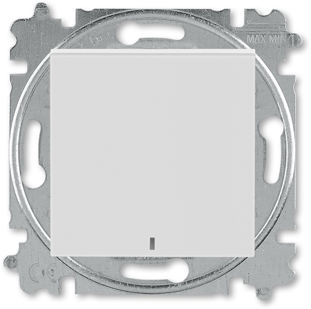 2CHH590146A6016 Выключатель одноклавишный с подсветкой ABB Levit серый / белый