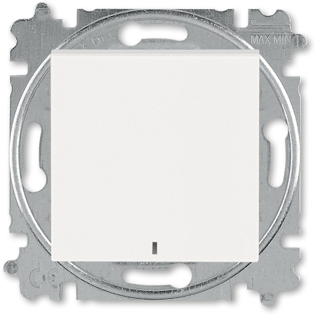 2CHH599147A6068 Выключатель кнопочный одноклавишный с подсветкой ABB Levit жемчуг / ледяной
