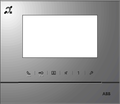 ABB 2TMA070130W0060 Рамка для абонентского устройства 4,3, белый глянцевый, с символом индукционной петли