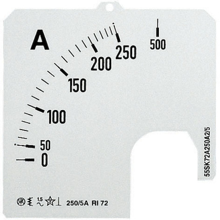 16079169 Шкала для измерительных приборов ампер отклонение стрелки 90° ABB AMT амперметры
