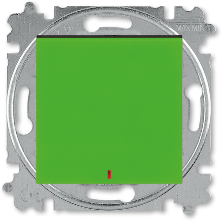 2CHH592545A6067 Переключатель одноклавишный с подсветкой ABB Levit контрольная зелёный / дымчатый чёрный