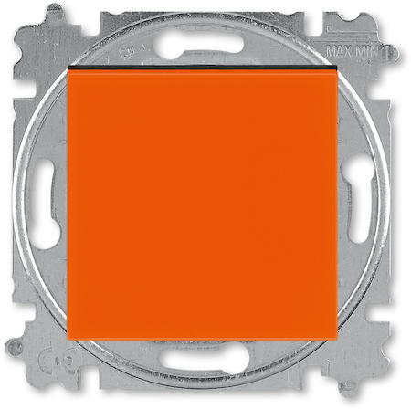 2CHH599145A6066 Выключатель кнопочный одноклавишный ABB Levit оранжевый / дымчатый чёрный
