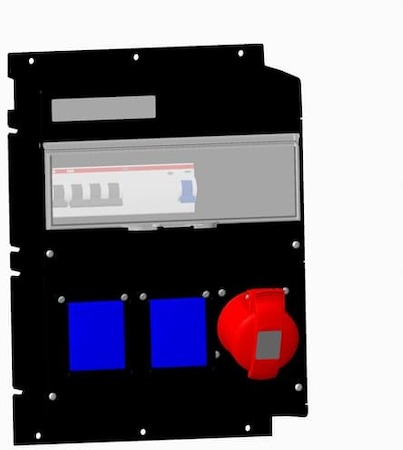 ABB 2CMA101631R1000 Бокс MPR16B с розетками в сборе, IP44, пластик, черный