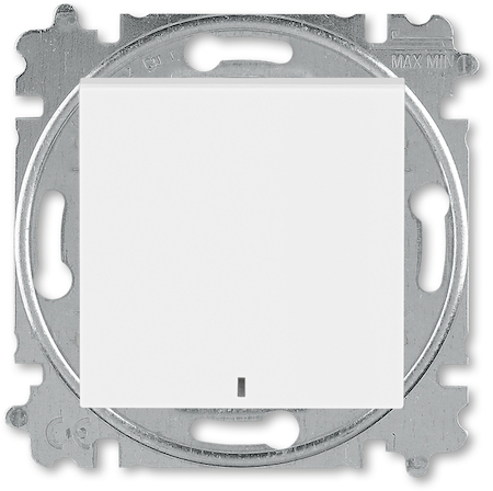 2CHH599147A6001 Выключатель кнопочный одноклавишный с подсветкой ABB Levit белый / ледяной