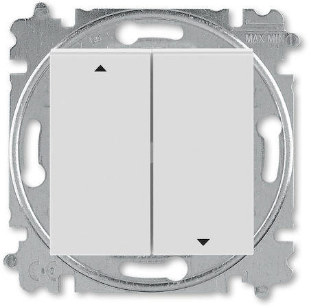 2CHH598845A6016 Выключатель жалюзи двухклавишный ABB Levit без фиксации клавиш серый / белый