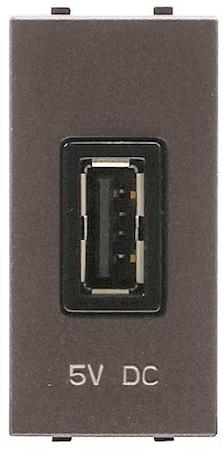 ABB 2CLA218520N1801 Механизм USB зарядного устройства, 1М, 2000 мА, 5В, серия Zenit, цвет антрацит