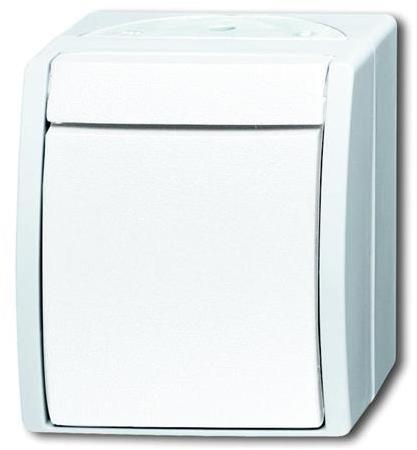 1484-0-0380 ABB Кнопка 1-клавишная, 1-полюсная, с N-клеммой, IP44, откр.монтаж, белый