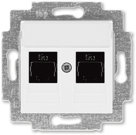 2CHH295118A6003 Розетка информационная ABB Levit двойная 2хRJ45 категория 5e белый