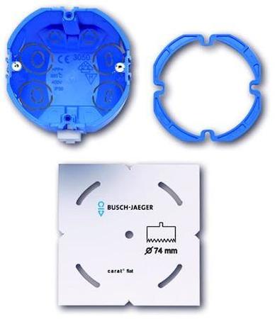 1740-0-0077 ABB Carat Набор монтажный Carat Flat 1-пост, отверстие в стене D=74, глубина 60мм, расст. между креп. винтами 60мм, для гипсокартона