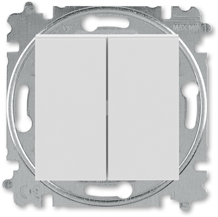 2CHH598745A6016 Выключатель кнопочный двухклавишный ABB Levit серый / белый