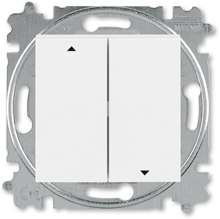 2CHH598845A6003 Выключатель жалюзи двухклавишный ABB Levit без фиксации клавиш белый / белый