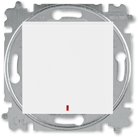 2CHH592545A6003 Переключатель одноклавишный с подсветкой ABB Levit контрольная белый / белый