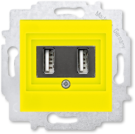 2CHH290040A6064 USB зарядка двойная ABB Levit жёлтый