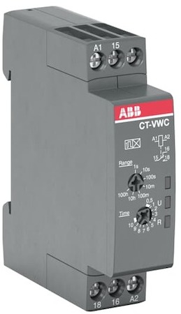 ABB 1SVR508130R0000 Реле времени CT-VWC.12 компактное (импульс при включ.) 24-48B DC, 24-240B AC (7 диапазонов времени 0,05с...100ч) 1ПК