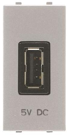 ABB 2CLA218520N1301 Механизм USB зарядного устройства, 1М, 2000 мА, 5В, серия Zenit, цвет серебристый