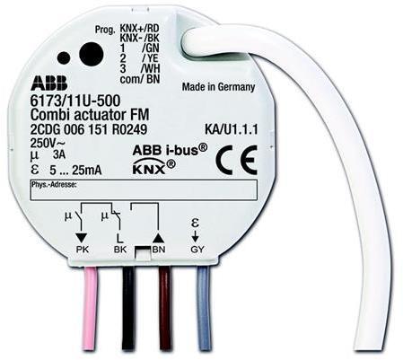 6151-0-0249 ABB KNX Универсальный 2-канальный активатор со входами для подключения кнопок, 3 А, FM