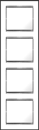 5574 PL ABB Tacto Рамка 4-постовая вертикальная, серебро
