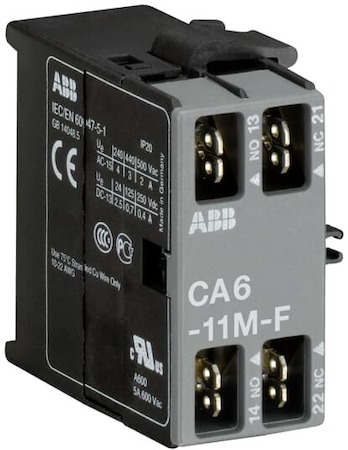 ABB GJL1201318R0003 Блок контактный CA6-11M-F (1НО+1НЗ) боковой для мини-контакторов B6, B7, со штыревыми клеммами