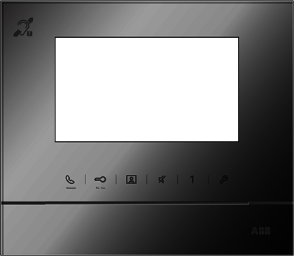 ABB 2TMA070130S0012 Рамка для абонентского устройства 4,3, серебристый глянцевый, с символом индукционной петли