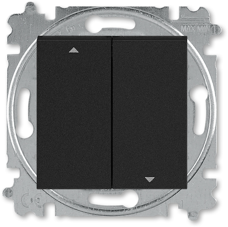 2CHH598945A6063 Выключатель жалюзи двухклавишный ABB Levit с фиксацией клавиш антрацит / дымчатый чёрный