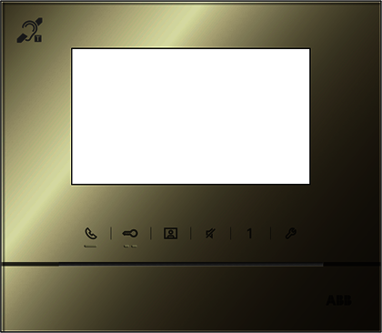 ABB 2TMA070130G0002 Рамка для абонентского устройства 4,3, золотой глянцевый, с символом индукционной петли