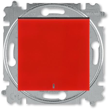 2CHH599147A6065 Выключатель кнопочный одноклавишный с подсветкой ABB Levit красный / дымчатый чёрный