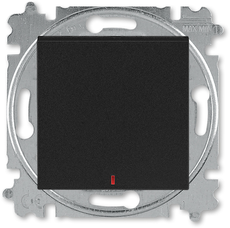 2CHH592545A6063 Переключатель одноклавишный с подсветкой ABB Levit контрольная антрацит / дымчатый чёрный