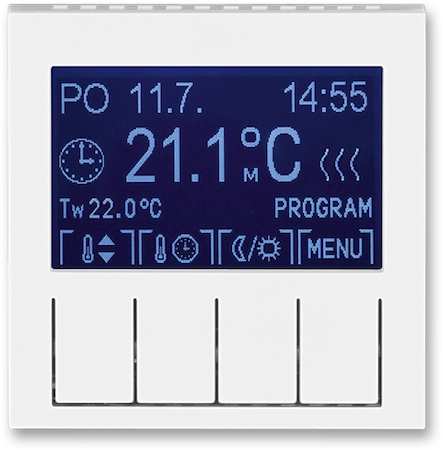 2CHH911031A4001 Терморегулятор ABB Levit универсальный программируемый белый / ледяной