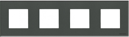 ABB 2CLA227400N3801 Рамка 4-постовая, 2-модульная, серия Zenit, стекло Графит