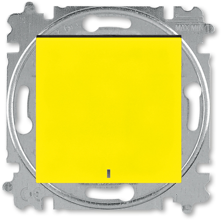 2CHH599147A6064 Выключатель кнопочный одноклавишный с подсветкой ABB Levit жёлтый / дымчатый чёрный