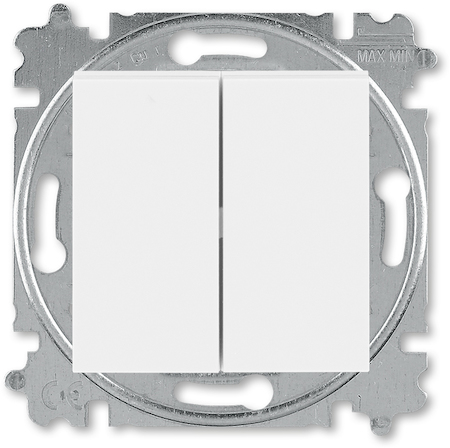 2CHH598745A6003 Выключатель кнопочный двухклавишный ABB Levit белый / белый