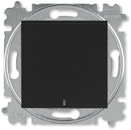 2CHH590146A6063 Выключатель одноклавишный с подсветкой ABB Levit антрацит / дымчатый чёрный
