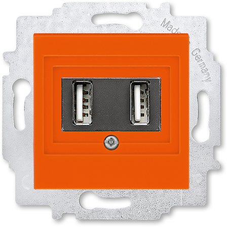 2CHH290040A6066 USB зарядка двойная ABB Levit оранжевый