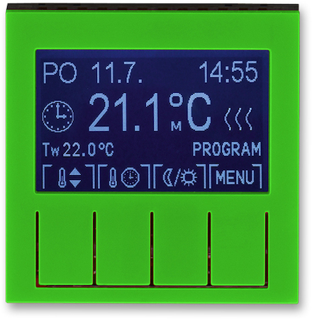 2CHH911031A4067 Терморегулятор ABB Levit универсальный программируемый зелёный / дымчатый чёрный