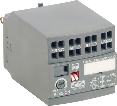 ABB 1SBN020113R1000 Приставка времени электронная TEF4S-ON с пружинными клеммами для AF09-AF38-K и NF-K (задержка на включение 0.1-100с)
