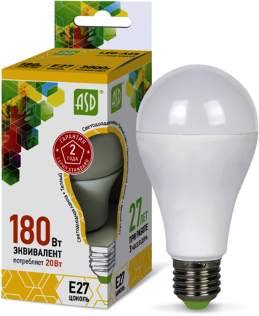 4690612005867 Лампа светодиодная LED-A65-standard 30Вт 230В Е27 3000К 2400Лм ASD
