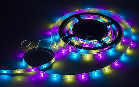 018259 Arlight Лента SPI 2-5000E 5V RGB (5060,150 LEDx1, 2812, W) (ARL, Закрытый)