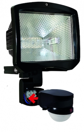 BEG 92403 Прожектор галогенный, для датчиков LC-plus,  лампы  R7s (78мм)  до 500 Вт, -25°C...+50°C, питание 230В~, 276x185x155 мм, IP44 / белый