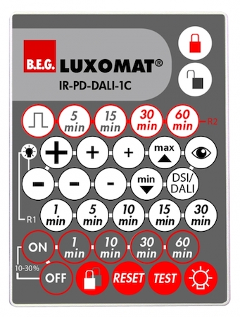 BEG 92116 Пульт управления  PD2-M-DALI/DSI-1C, PD4-M-DALI/DSI-1C, PD2-M-DALI/DSI-HVAC, PD4-M-DALI/DSI-HVAC, в комплекте настенный держатель / серый