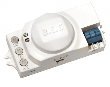 BEG 94417 Высокочастотные датчики движения 360°, диаметр действия 8м., для люминесцентных светильников, скрытый монтаж, встраиваемый в светильник     / IP20 / белый