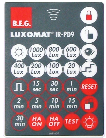 BEG 92201 Пульт управления  PD9-M-1C-GH, в комплекте настенный держатель / серый