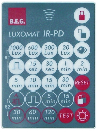 BEG 92160 Пульт управления PD1, PD2, PD4, PD4-Corridor, PD5, Indoor 180, в комплекте настенный держатель /серый