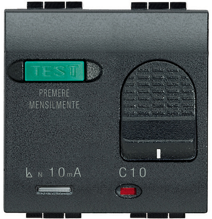 BTicino L4305/10 2х полюсный дифференциальный автоматический выключатель 10А 230В 2 модуля