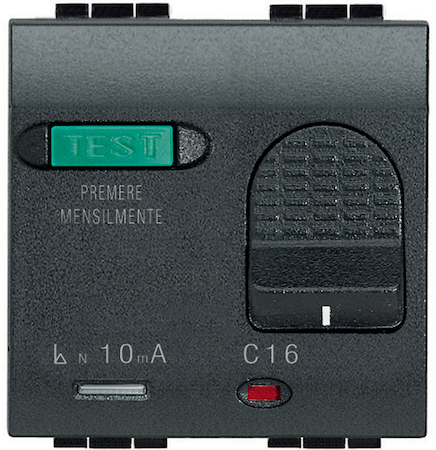 BTicino L4305/16 2х полюсный дифференциальный автоматический выключатель 16А 230В 2 модуля