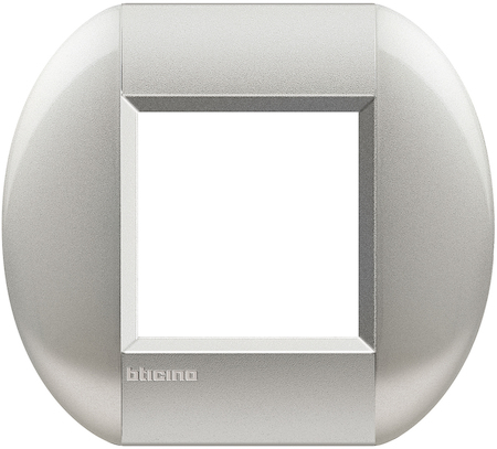 BTicino LNB4802TE LivingLight Рамка овальная, 1 пост, цвет Алюминий