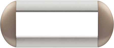 BTicino LNB4807TB LivingLight Рамка овальная, 7 модулей, цвет Бронзовый